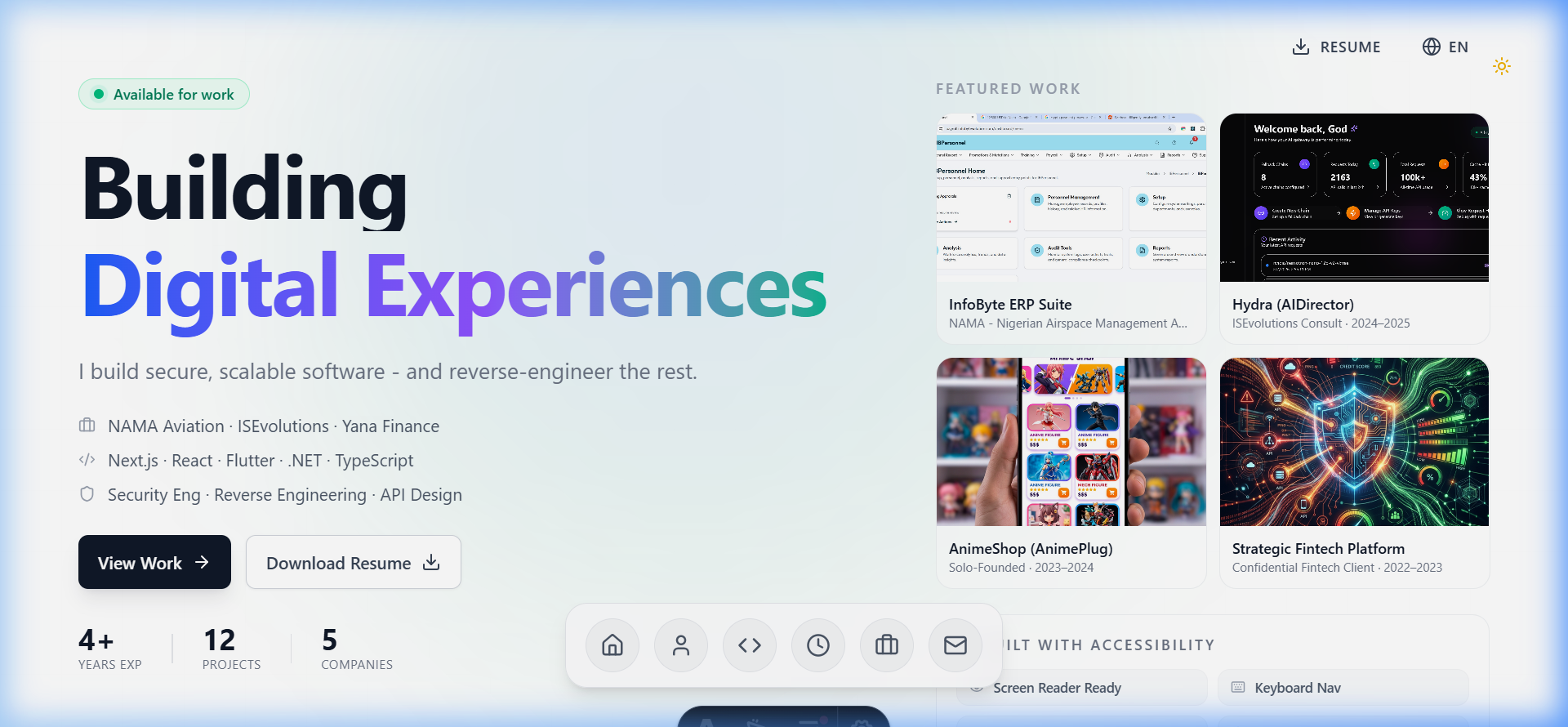 Developer Portfolio preview